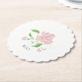 Weiße | Petit Blush Blumen-Papier-Unterlage Untersetzer (angewinkelt)