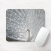Weiße Pfau-Mausunterlage Mousepad (Mit Mouse)