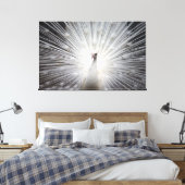 Weiße Pfaue auf Premium geflochtenen Canvas (Glanz Leinwanddruck (Insitu (Schlafzimmer))
