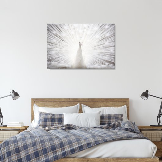 Weiße Pfaue Leinwanddruck (Insitu (Schlafzimmer))
