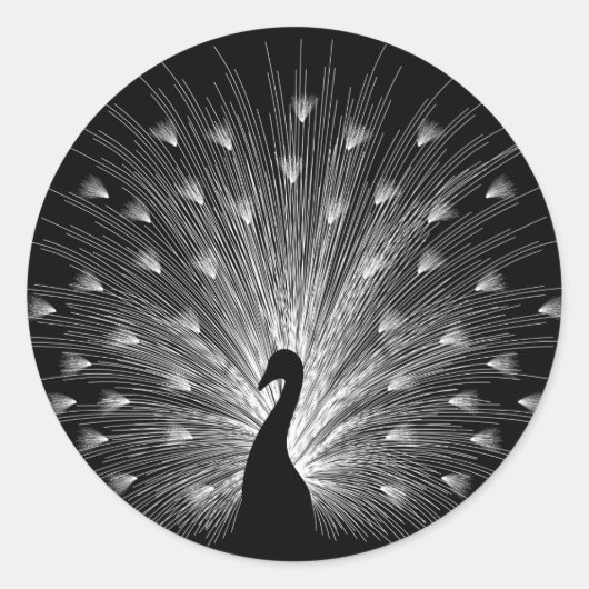 Weiße Pfaue Runder Aufkleber (Vorderseite)