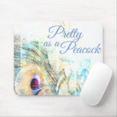 Weiße Pfauenfeder, als Pfauenpastete Hübsch Mousepad (Mit Mouse)