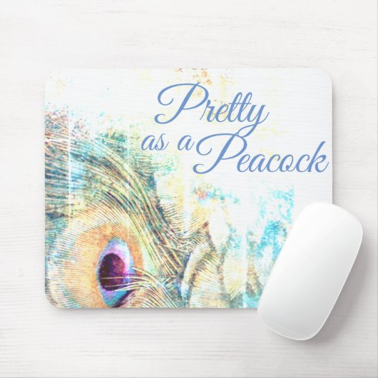 Weiße Pfauenfeder, als Pfauenpastete Hübsch Mousepad (Mit Mouse)