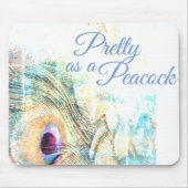 Weiße Pfauenfeder, als Pfauenpastete Hübsch Mousepad (Vorne)