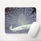Weiße Pfaus Mousepad (Mit Mouse)