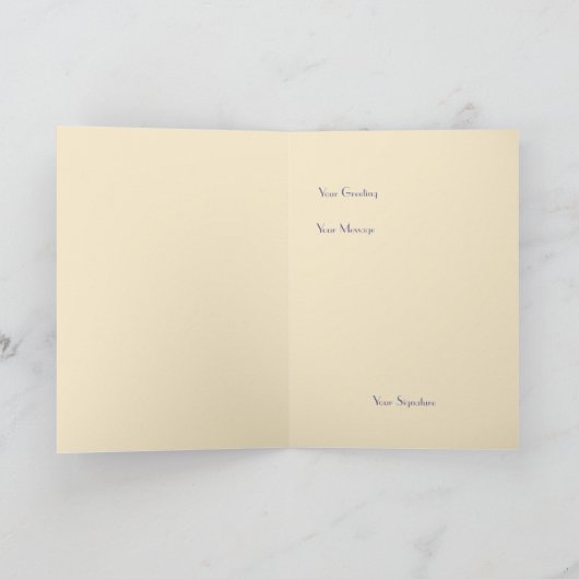 Weiße Pfaus und Blumen Karte (Innenseite)