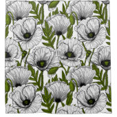 Weiße Pfeffer auf Weiß Duschvorhang (Vorderseite)