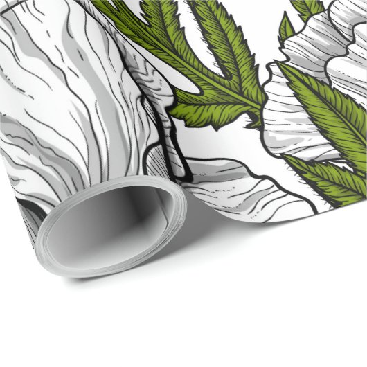 Weiße Pfeffer auf Weiß Geschenkpapier (Rolleneckpunkt)