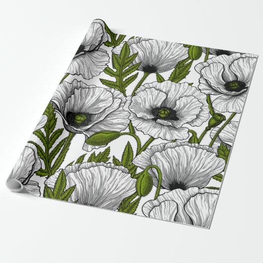 Weiße Pfeffer auf Weiß Geschenkpapier (Ungerollt)