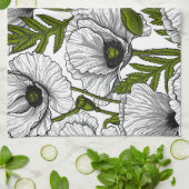 Weiße Pfeffer auf Weiß Geschirrtuch (Gefaltet)