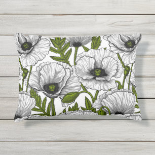 Weiße Pfeffer auf Weiß Kissen Für Draußen