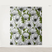 Weiße Pfeffer auf Weiß Wandteppich (Vorderseite)