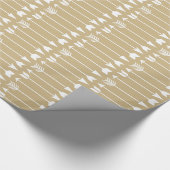 Weiße Pfeile auf klassischem kakifarbigem Geschenkpapier (Ecke)