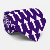Weiße Pfeile - dunkles Violett Krawatte (Gerollt)