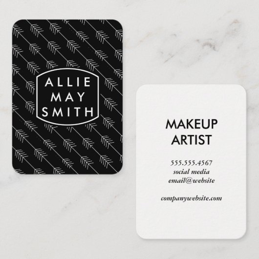 Weiße Pfeile Visitenkarte (Vorne/Hinten)