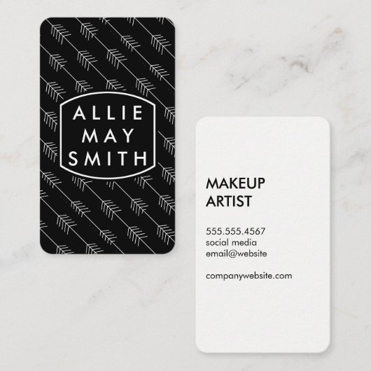 Weiße Pfeile Visitenkarte (Vorne/Hinten)