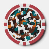 Weiße Pferde Abstrakt Pokerchips (Vorderseite)