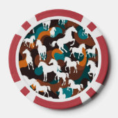 Weiße Pferde Abstrakt Pokerchips (Rückseite)