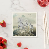 Weiße Pferde am Strand Serviette (Beispiel)