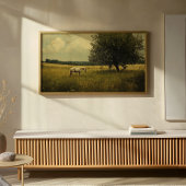 Weiße Pferde auf einem Feld Poster