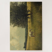 Weiße Pferde auf einem Feld Puzzle (Vertikal)
