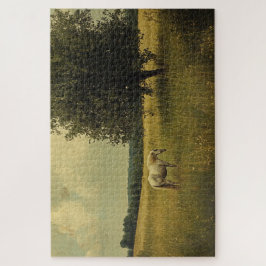 Weiße Pferde auf einem Feld Puzzle