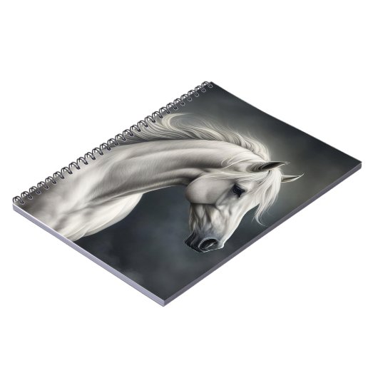 Weiße Pferde blühen Mane Notizblock (Linke Seite)