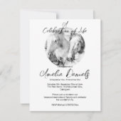 Weiße Pferde Feier der Lebenskarte Einladung (Vorderseite)