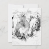 Weiße Pferde Feier der Lebenskarte Einladung (Rückseite)