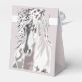 Weiße Pferde Gunst oder Geschenkboxen Geschenkschachtel (Rückseite)