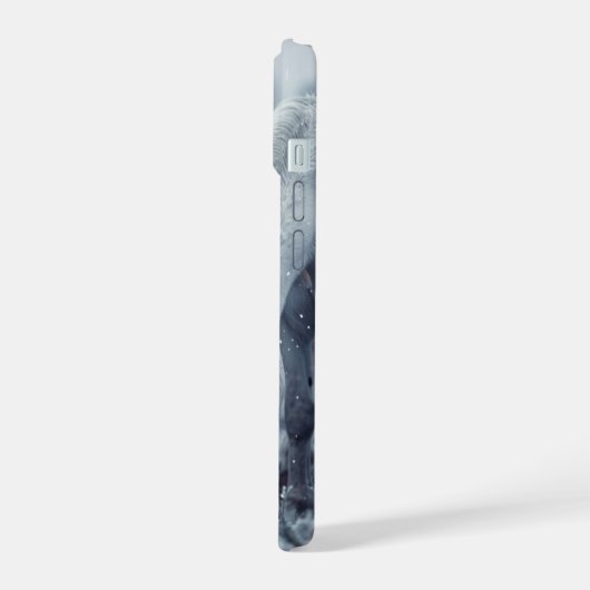 Weiße Pferde iPhone 15 Hülle (Linke Seite)