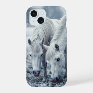 Weiße Pferde iPhone 15 Hülle