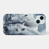 Weiße Pferde iPhone 15 Hülle (Rückseite (Horizontal))