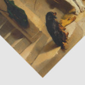 WEISSE PFERDE MIT HUNDEN UND FALKEN IN STABILER SEIDENPAPIER (Detail)