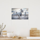 Weiße Pferde Poster (Küche)