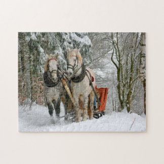 Weiße Pferde Puzzle