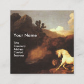 WEISSE PFERDE UND LIEBE / CADUCEUS VETERINÄRER SYM QUADRATISCHE VISITENKARTE (Vorderseite)