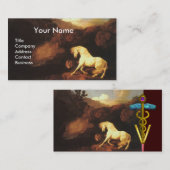 WEISSE PFERDE UND LIEBE / CADUCEUS VETERINÄRER SYM VISITENKARTE (Vorne/Hinten)