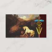 WEISSE PFERDE UND LIEBE / CADUCEUS VETERINÄRER SYM VISITENKARTE (Rückseite)
