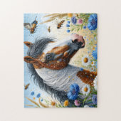 Weiße Pferdeblumen Puzzle (Vertikal)