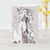 Weiße Pferdekarte - Benutzerdefinierter Textname Karte (Gelbe Blume)