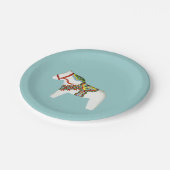 Weiße Pferdeplatte Pappteller (Schrägansicht)