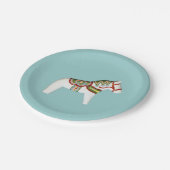 Weiße Pferdeplatte Pappteller (Schrägansicht)