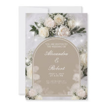 Weiße Pfingstrose-Bogen-Taupe-Sparkling-Hochzeits-