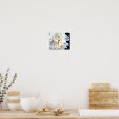 Weiße Pfingstrose mit rosa Tönung Poster (Küche)