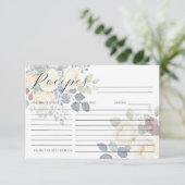 Weiße Pfingstrosen Blumen Elegante Rezeptkarte RSVP Karte (Stehend Vorderseite)