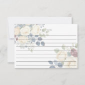Weiße Pfingstrosen Blumen Elegante Rezeptkarte RSVP Karte (Rückseite)