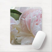 Weiße PfingstrosenMausunterlage Mousepad (Mit Mouse)