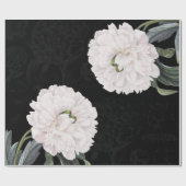 weiße Pfingstrosenschwarzspitze Geschenkpapier (Flach)