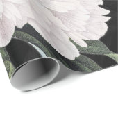 weiße Pfingstrosenschwarzspitze Geschenkpapier (Rolleneckpunkt)